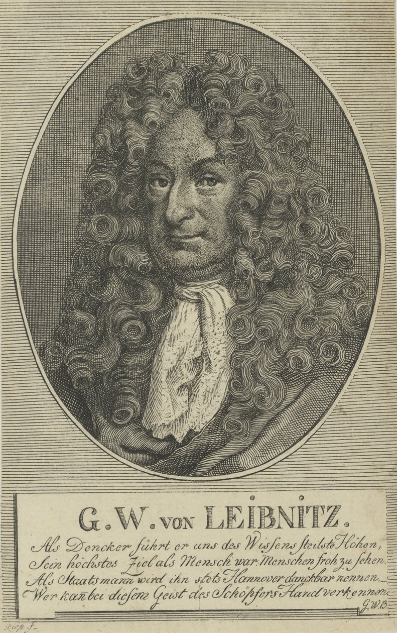 Gottfried Wilhelm Leibniz 1646-1716 door Unbekannt