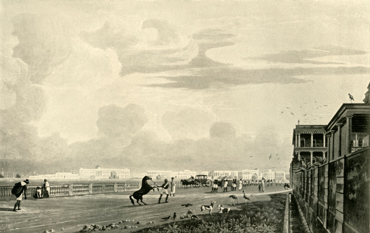 Regeringsgebouw, vanaf Chowringhee, 1820, 1925 door Unbekannt