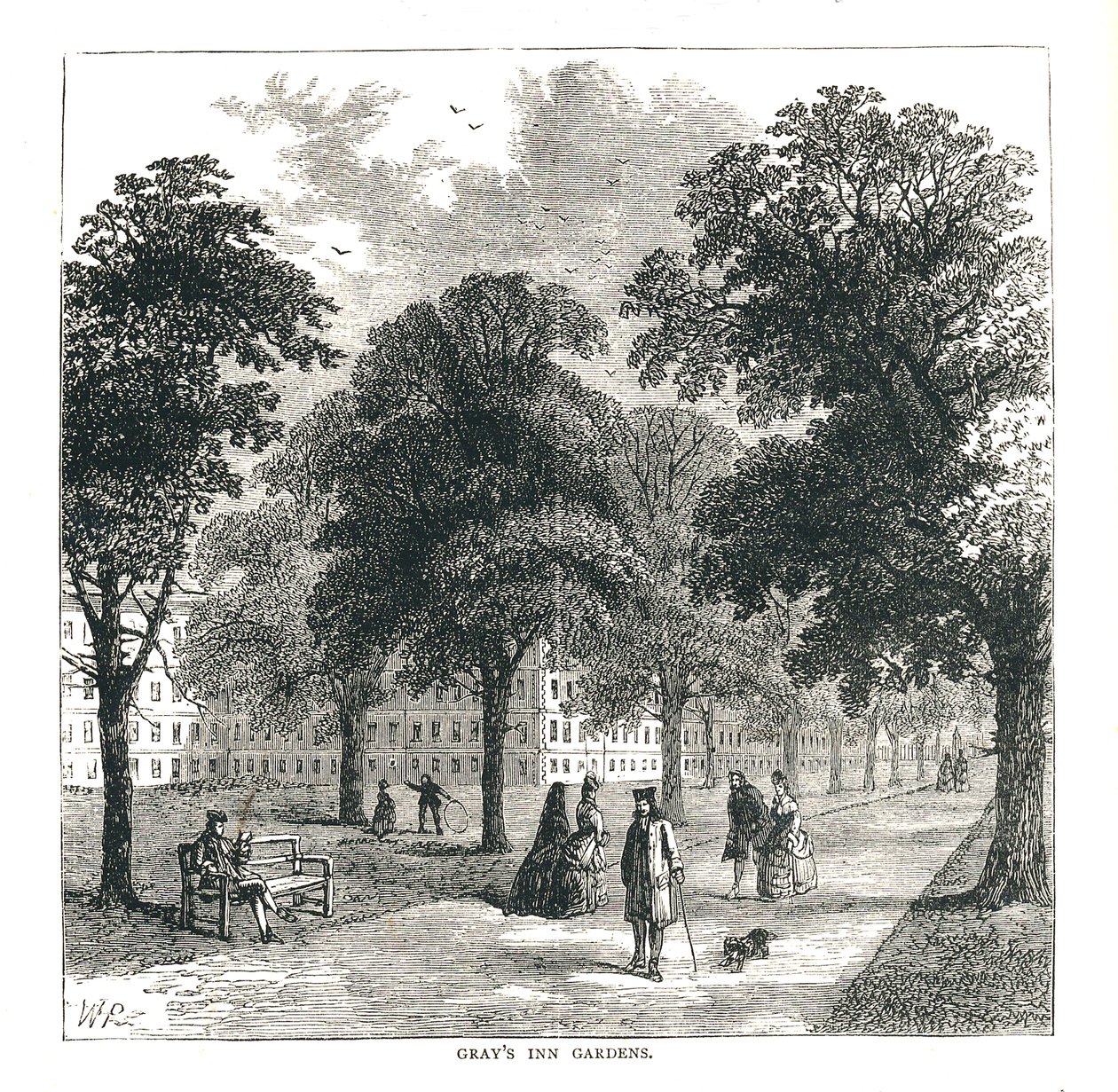 Grays Inn Gardens, 1878 door Unbekannt