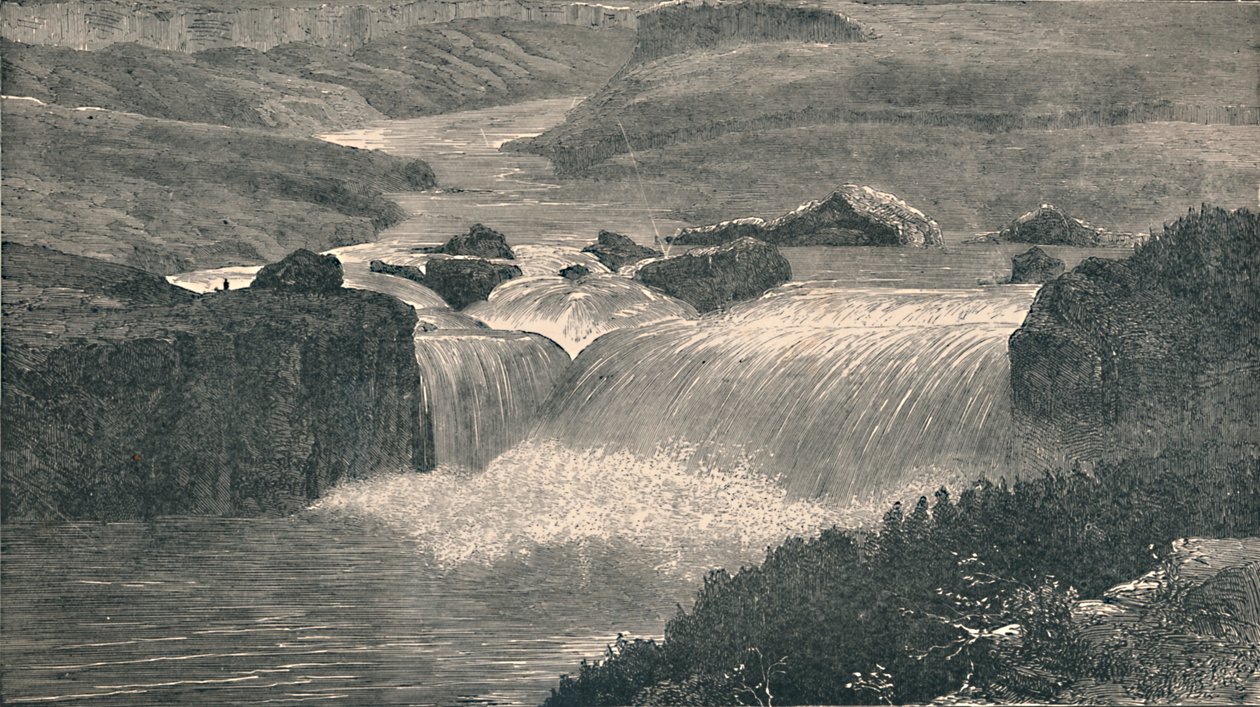 Grote Watervallen van de Yellowstone Rivier, 1873, 1883 door Unbekannt