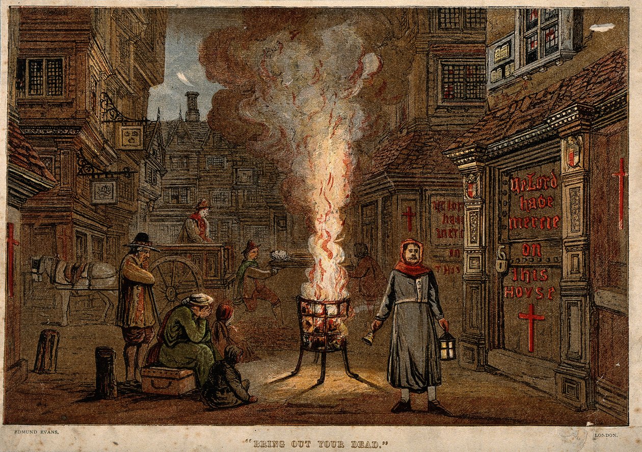 Grote pest in Londen, 1665 door Unbekannt