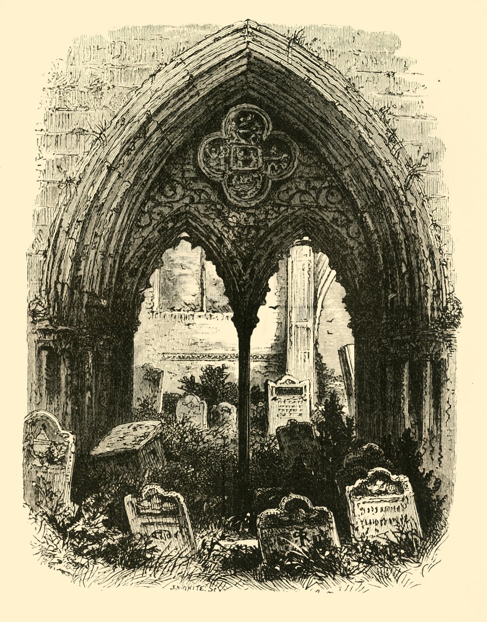 Groot Portaal, Crowland Abbey, 1890 door Unbekannt