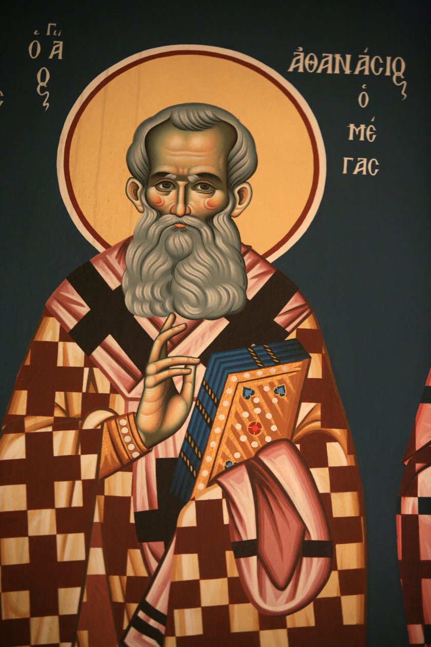Grieks-orthodox icoon met Sint Athanasos de Grote door Unbekannt