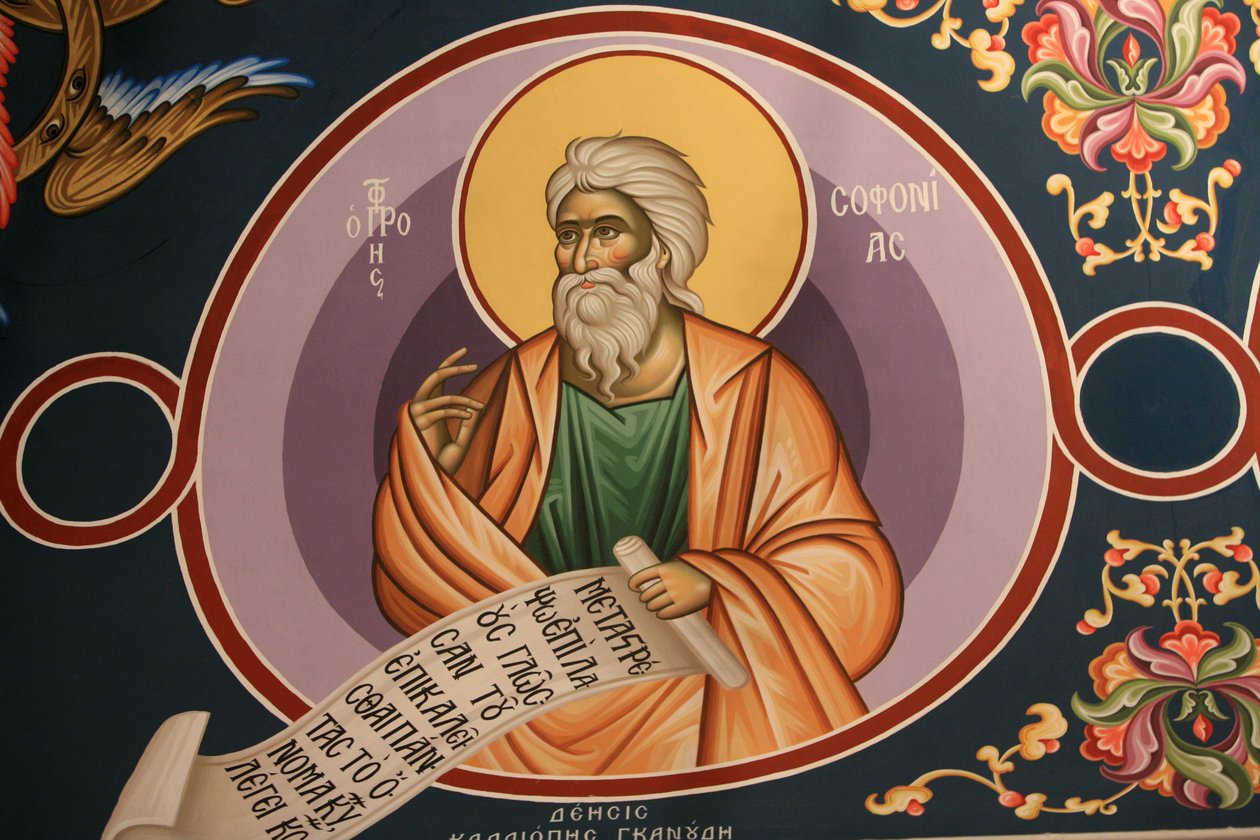 Grieks-orthodoxe icoon die Sint Sophonias afbeeldt, Thessaloniki, Griekenland door Unbekannt
