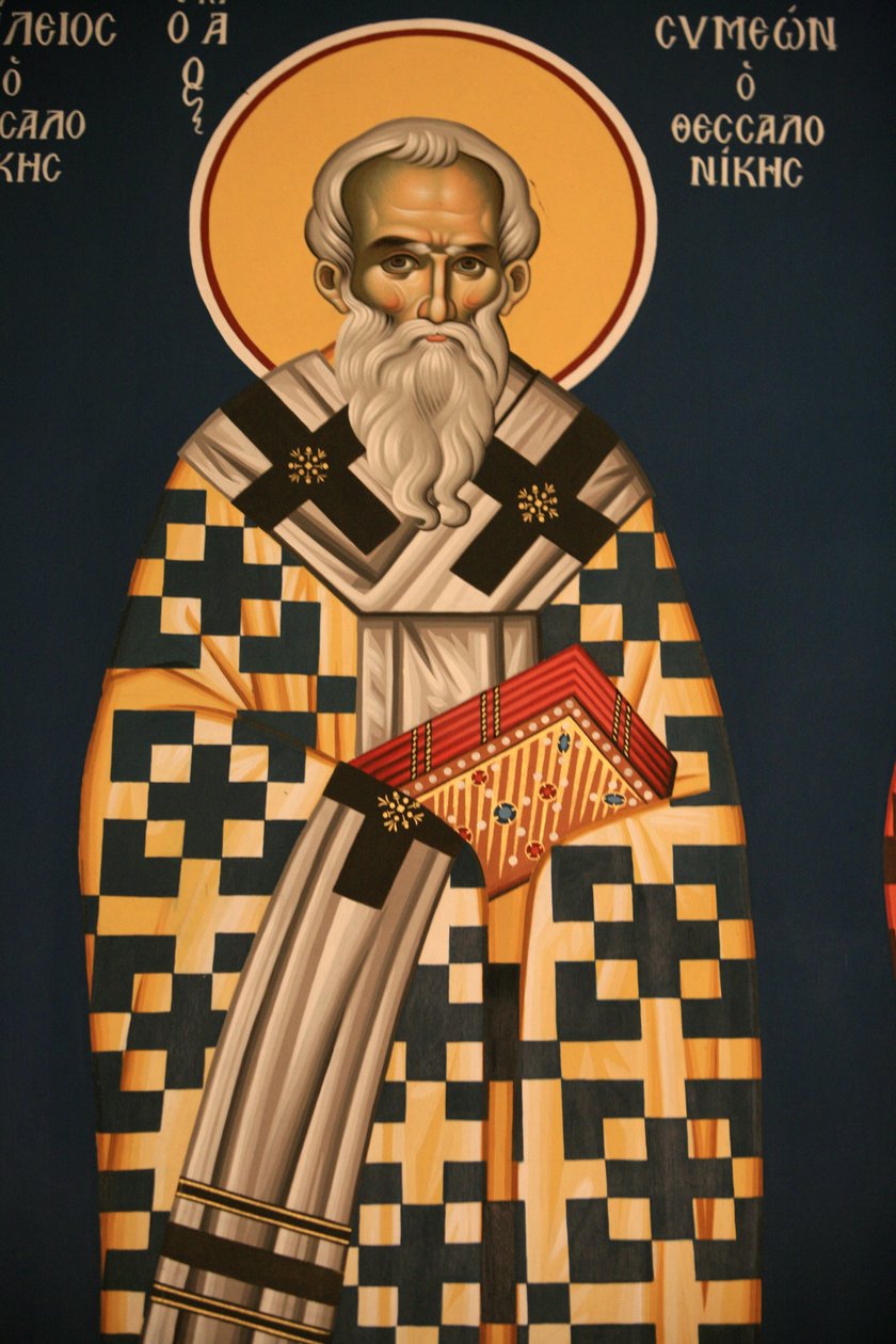 Grieks-orthodox icoon die Sint Symeon van Thessaloniki afbeeldt, Thessaloniki, Griekenland door Unbekannt