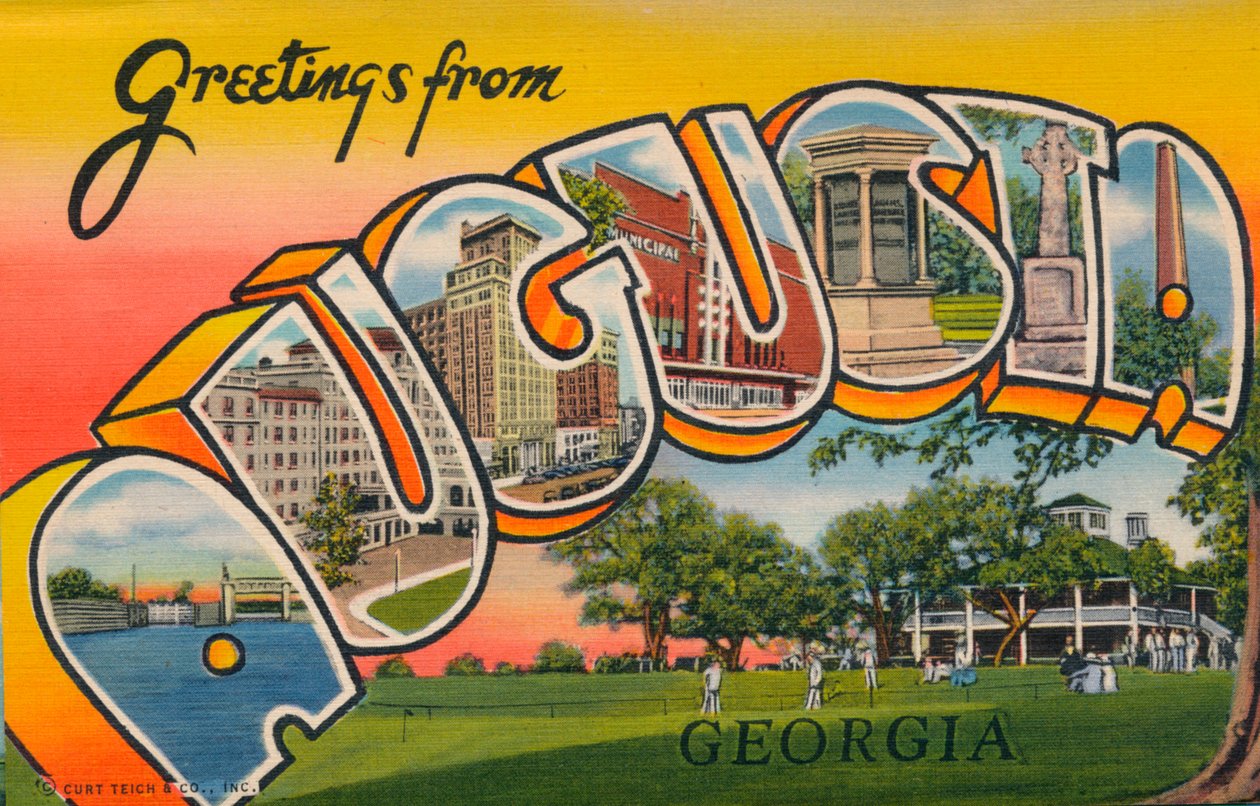 Wenskaart met Augusta, Georgia, 1943 door Unbekannt