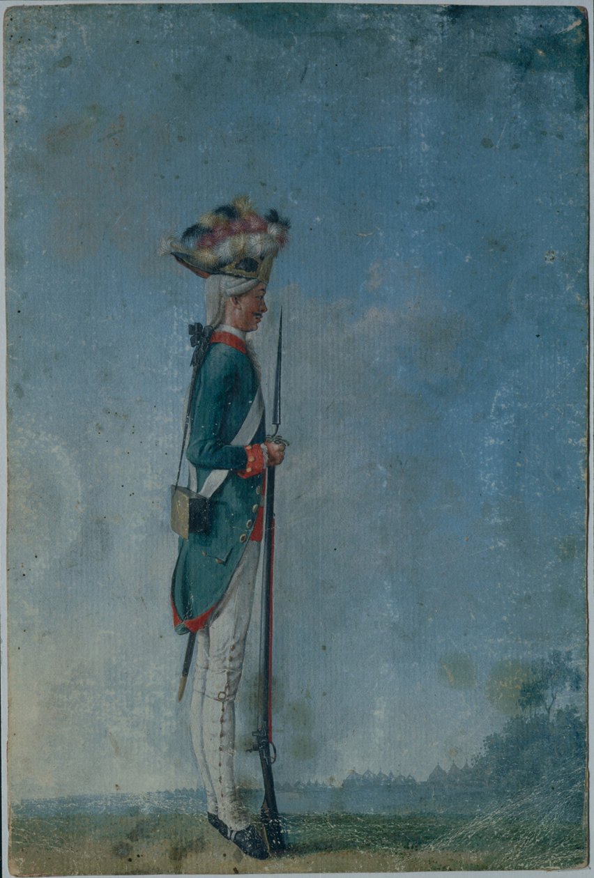 Grenadier van het Preobrazhensky Regiment, Eind 1770s door Unbekannt