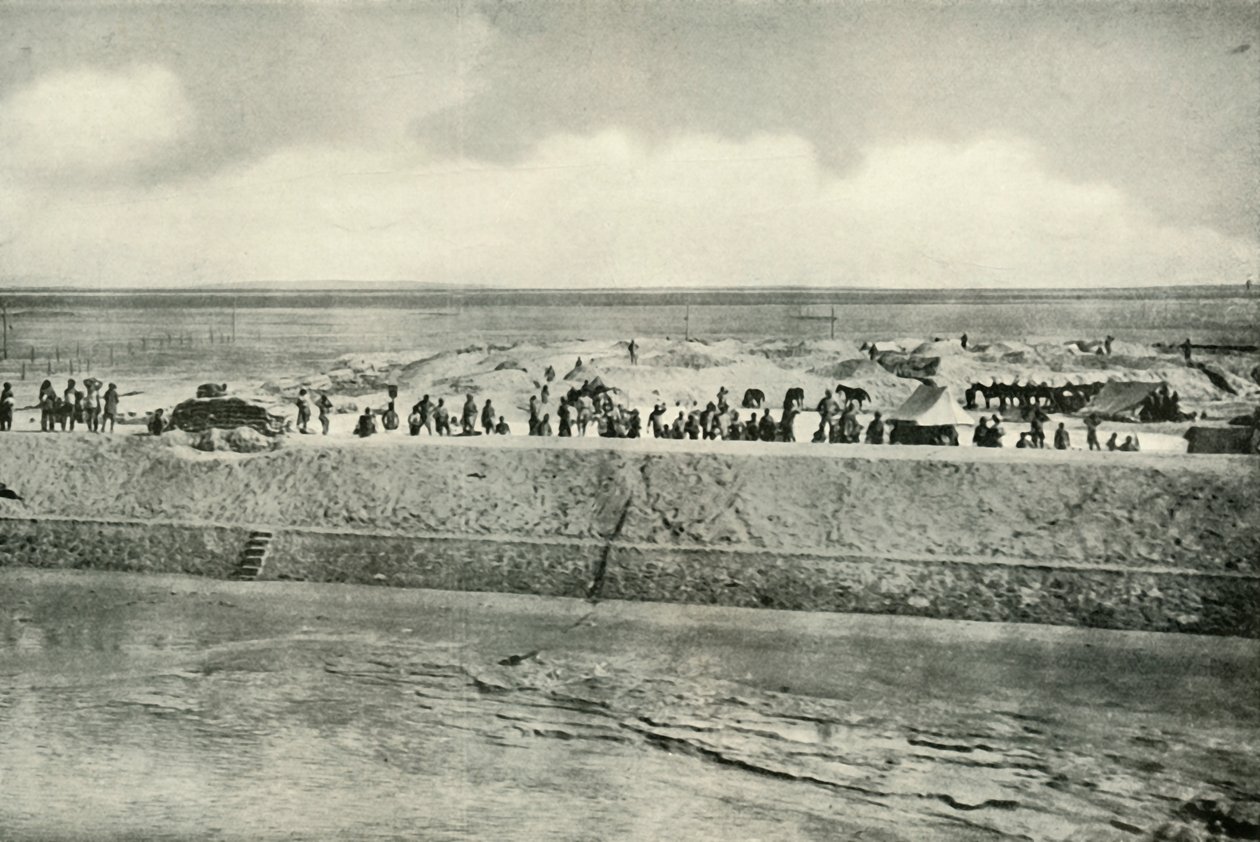 Bewaking van de Oevers van het Suezkanaal, 1919 door Unbekannt
