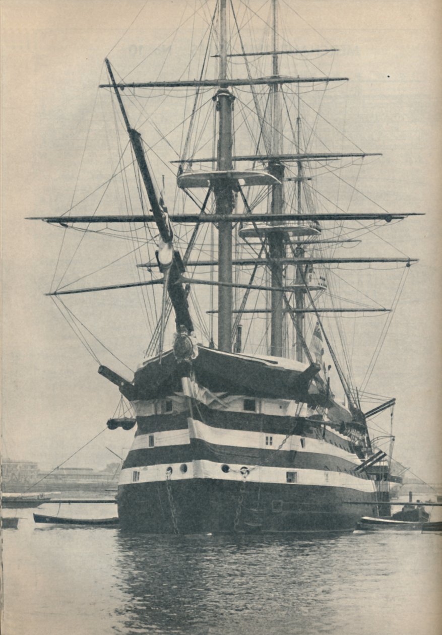 HMS Victory voordat ze naar het droogdok werd verplaatst in 1922, 1936 door Unbekannt