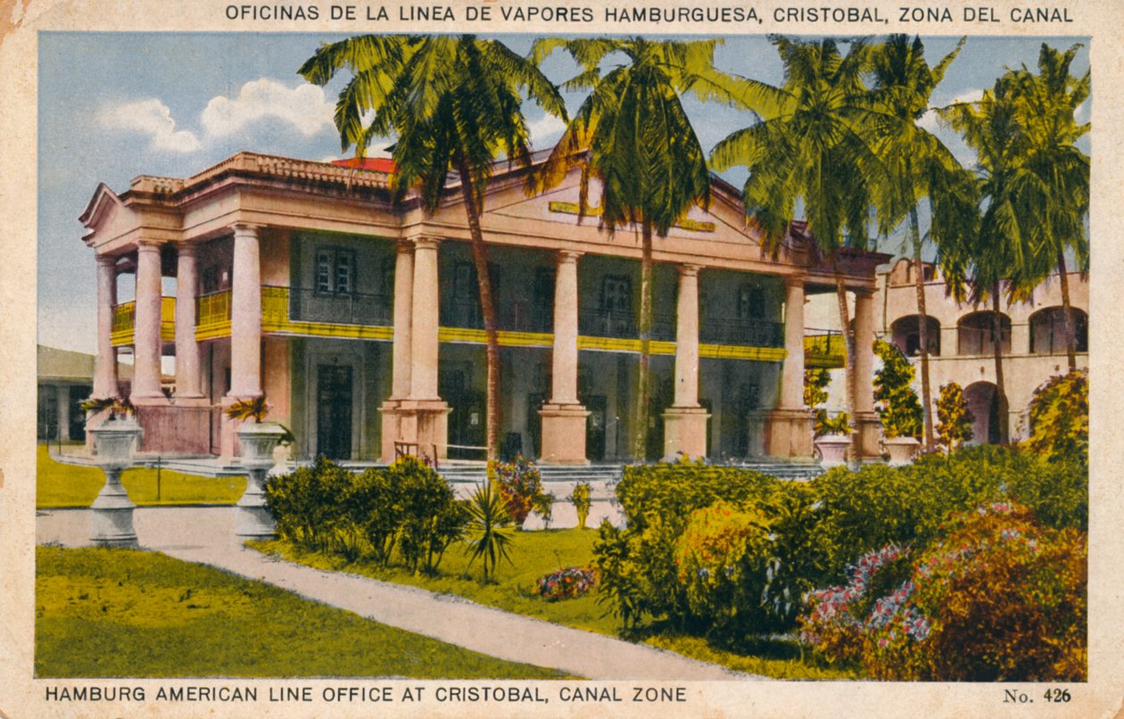 Hamburg American Line Office in Cristobal, Kanaalzone door Unbekannt