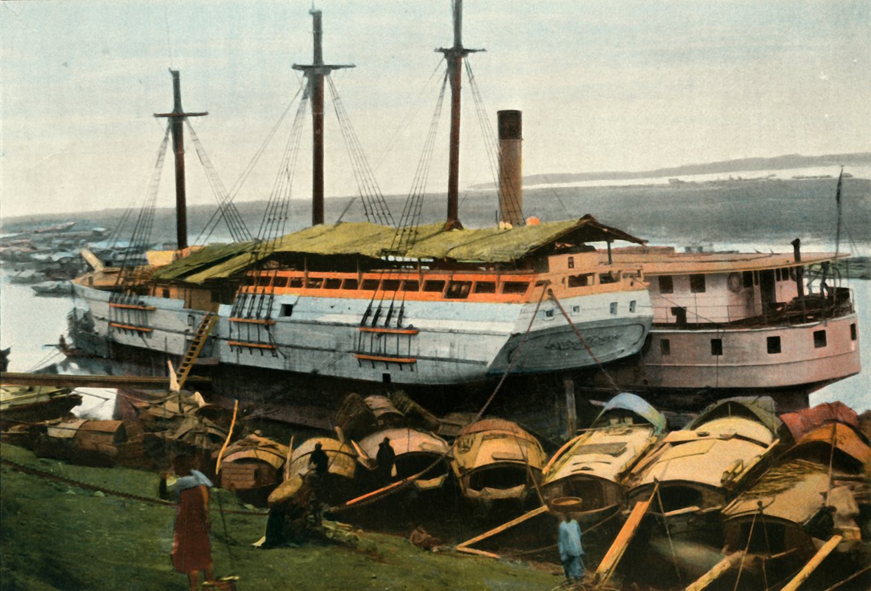 Hanoi. Bords Du Fleuve Rouge, Hanoi. Aan de oevers van de Rode Rivier, 1900 door Unbekannt