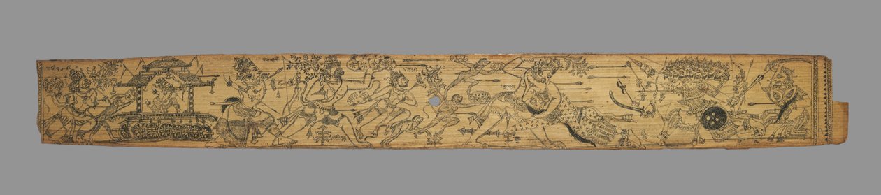 Hanuman Brengt de Berg van Geneeskrachtige Planten, Rama Haalt de Pijl..., eind 1700s door Unbekannt