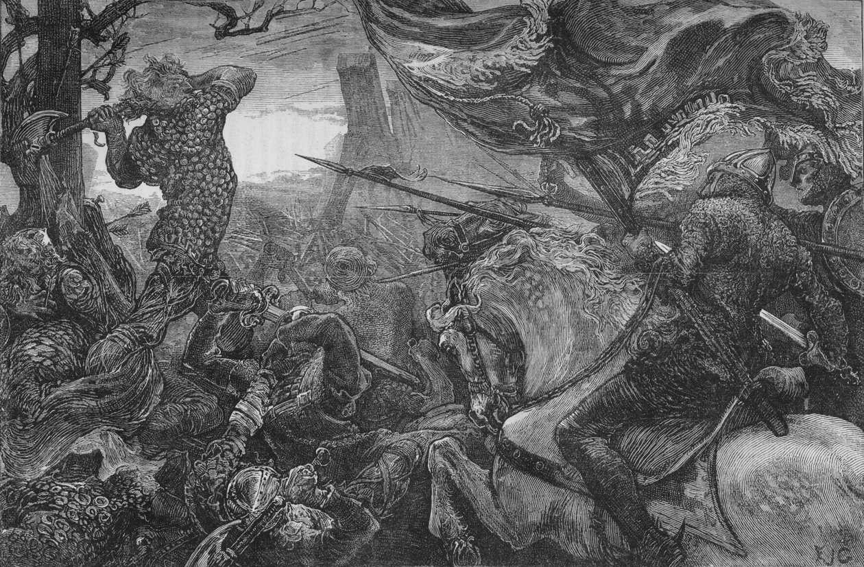 Harold bij de Slag bij Hastings, 1066 door Unbekannt