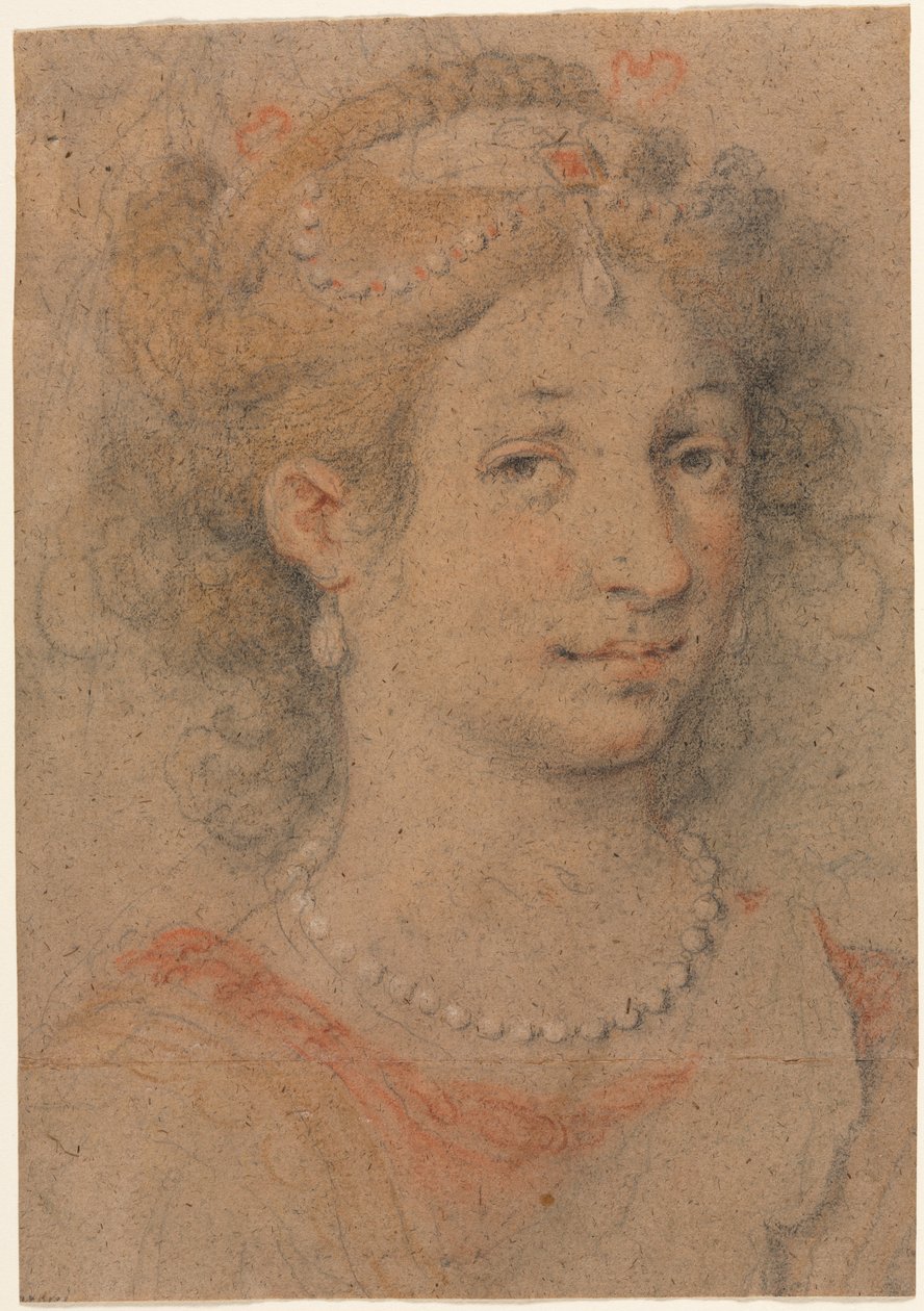 Hoofd van een vrouw, 1600s door Unbekannt