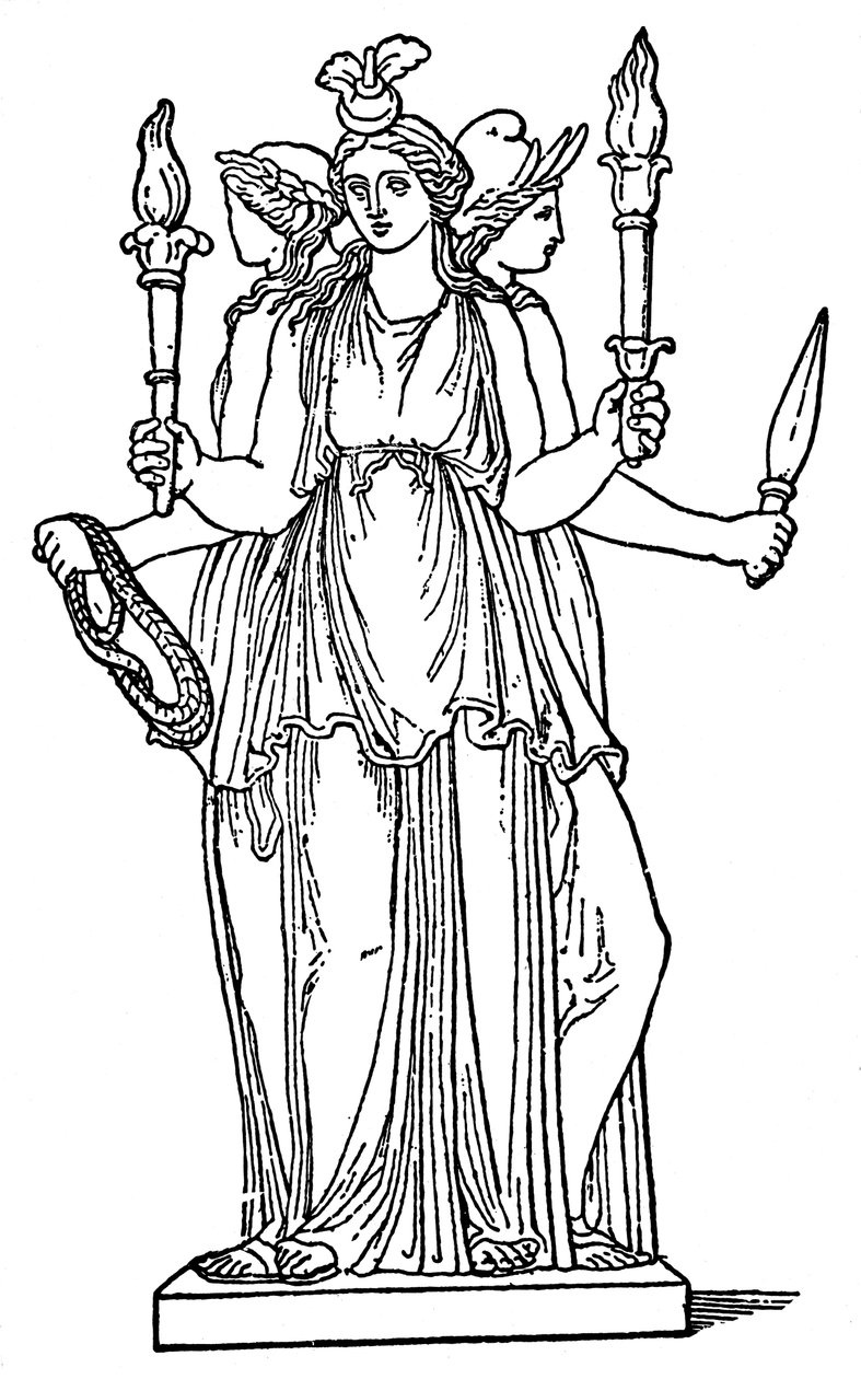Hecate, godin van magie, geesten en hekserij door Unbekannt