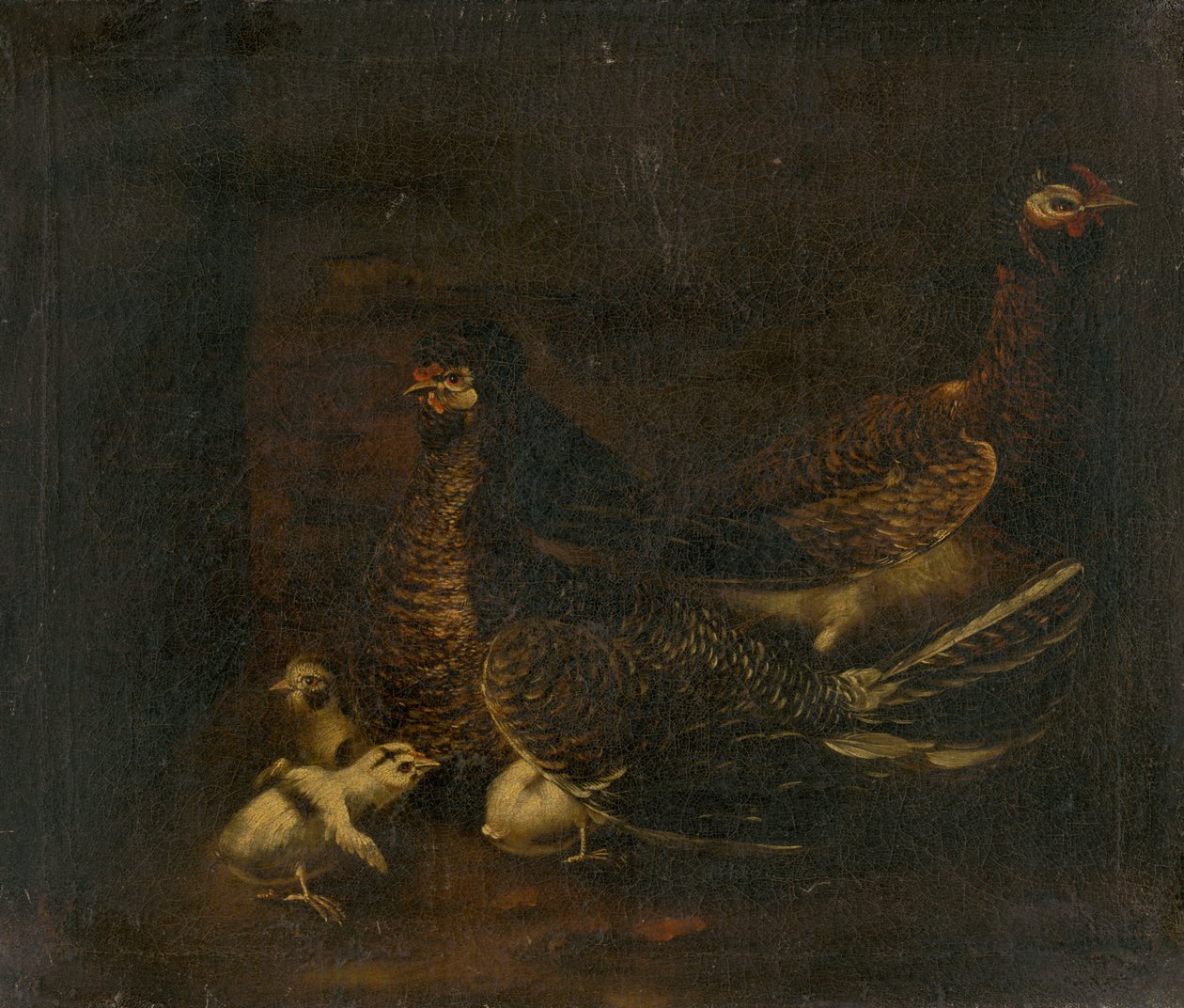 Hen met kuiken door Unbekannt