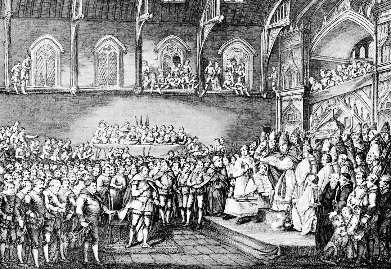 Hendrik III hernieuwt de Magna Carta in 1253, 1905 door Unbekannt