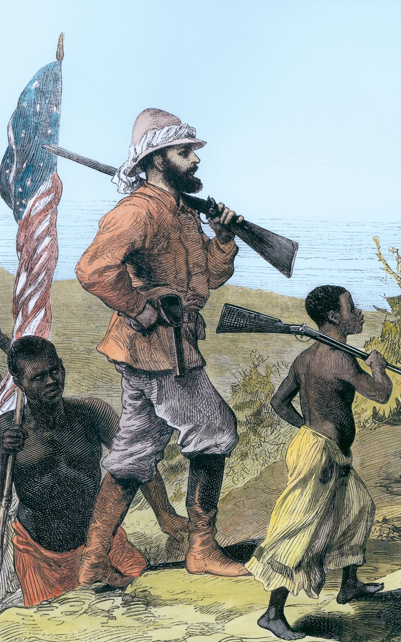 Henry Morton Stanley nadert het Tanganyikameer, Afrika, 19e eeuw door Unbekannt
