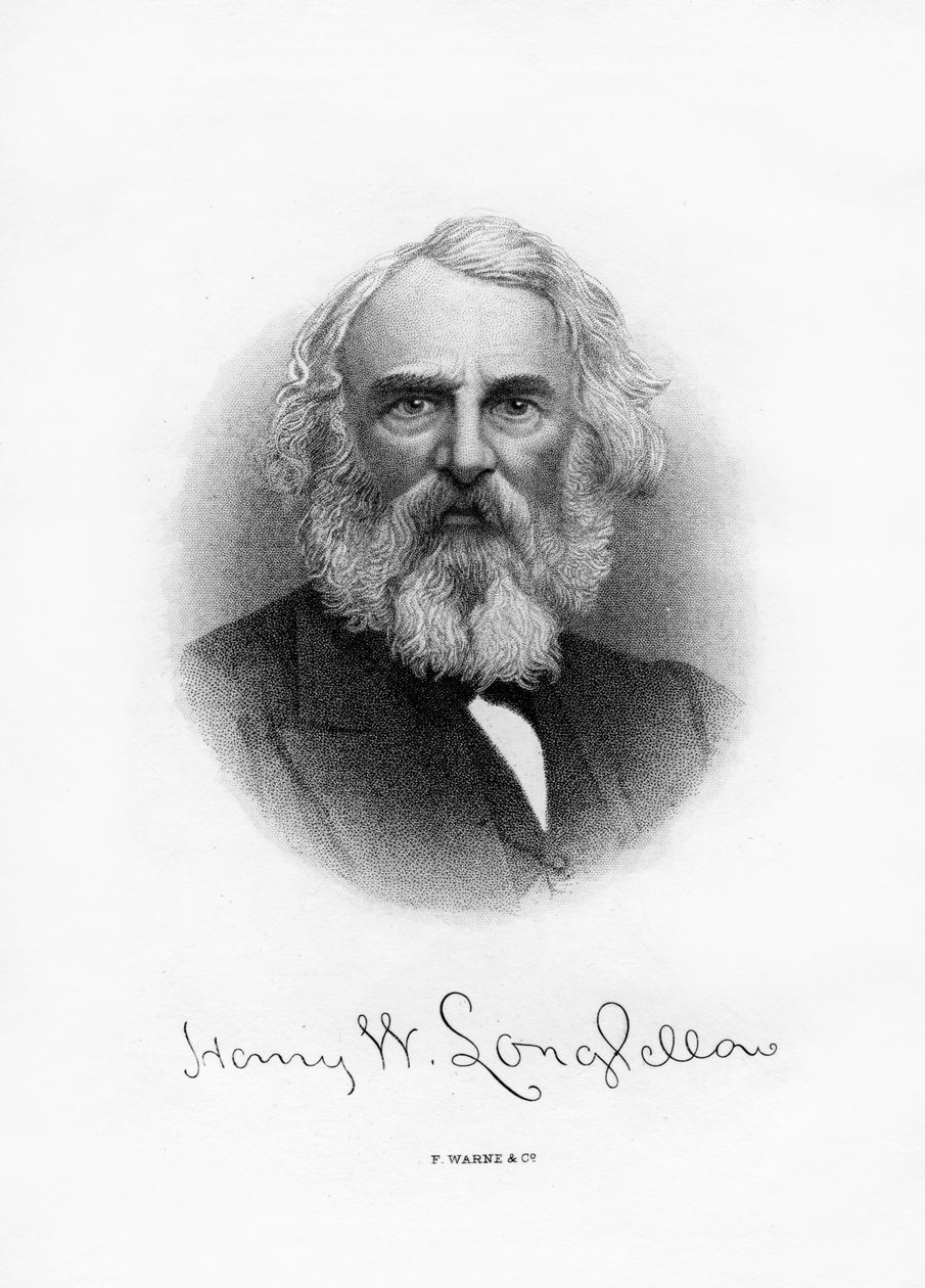 Henry Wadsworth Longfellow, Amerikaanse dichter en leraar, eind 19e eeuw door Unbekannt