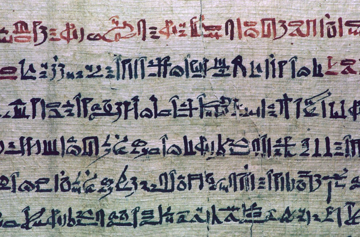 Hiëratisch Egyptisch schrift uit het Dodenboek door Unbekannt
