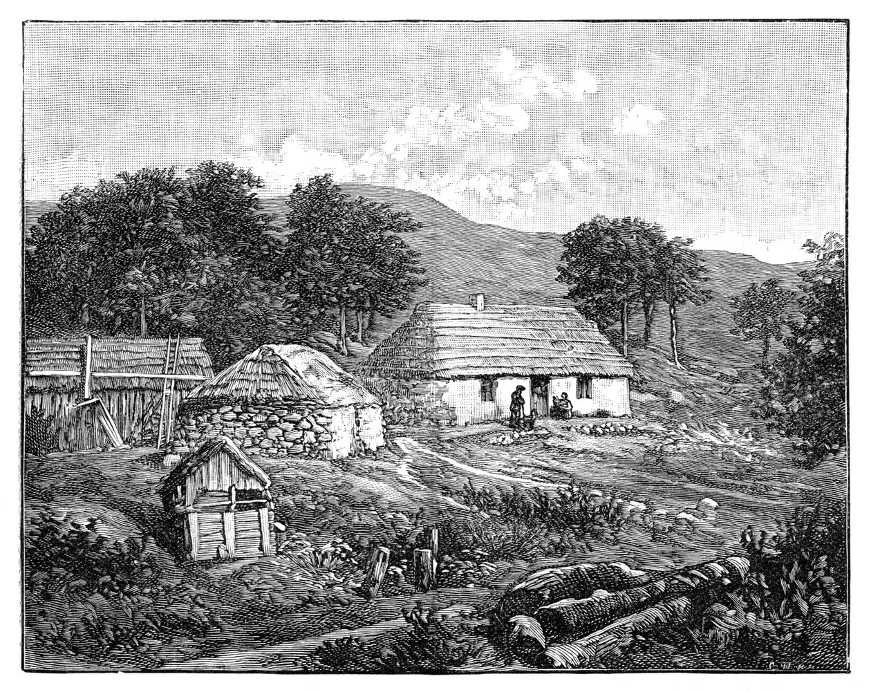 Hooglandhuisjes in Lochaber, Schotland, 1900 door Unbekannt
