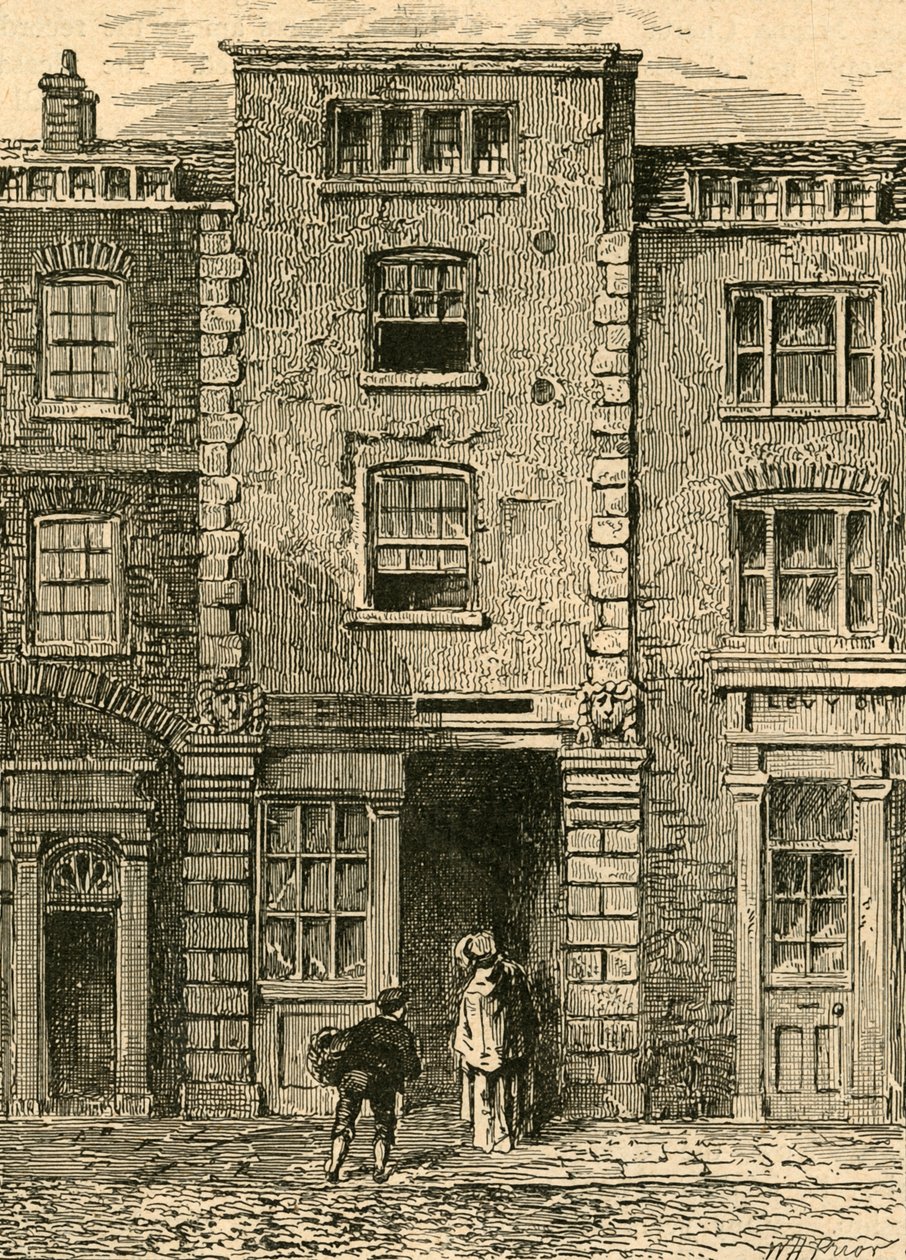 Huis dat naar verluidt werd bewoond door Dryden in Fetter Lane, 1897 door Unbekannt
