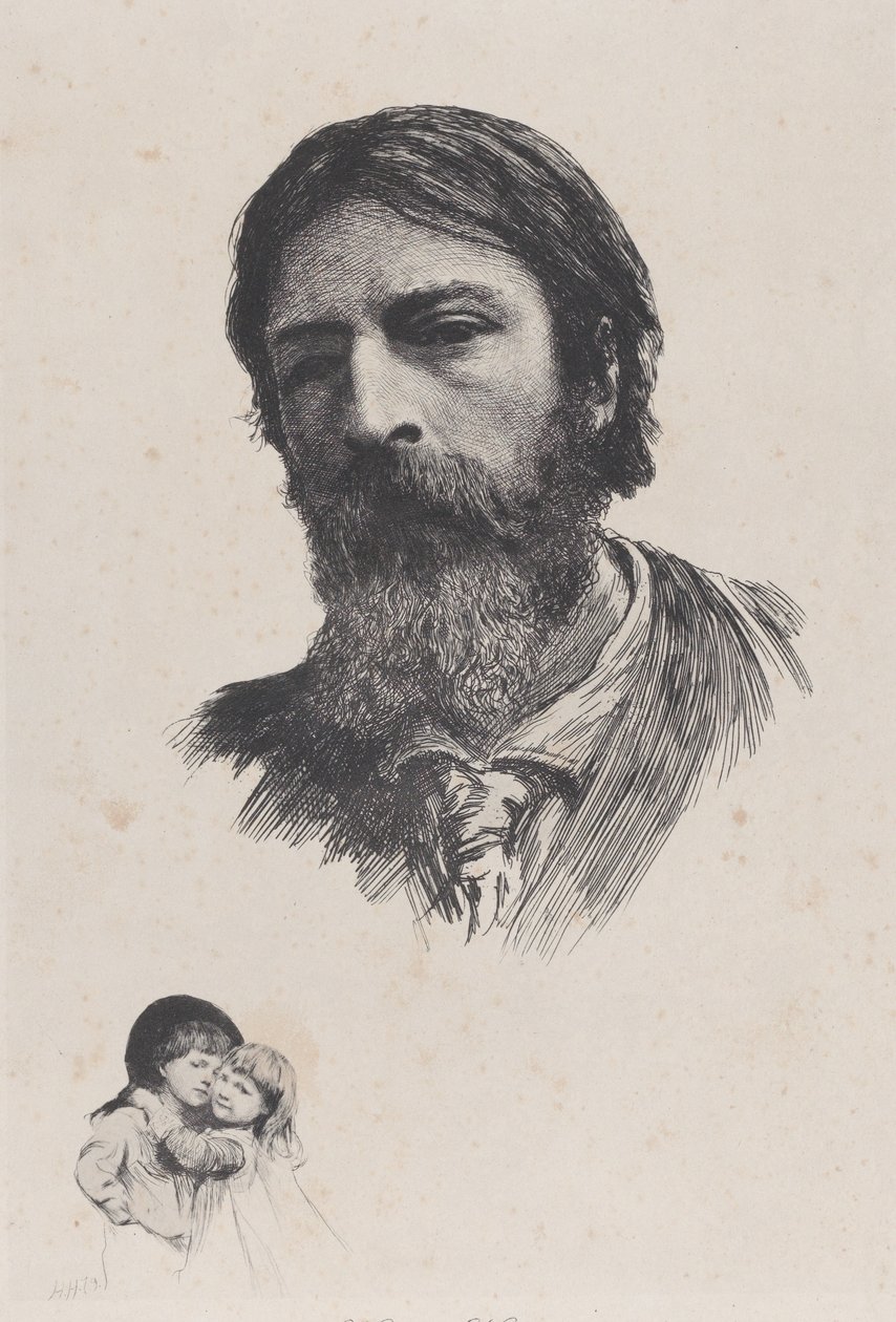 Hubert Herkomer A.R.A. en zijn kinderen, na 1879 door Unbekannt