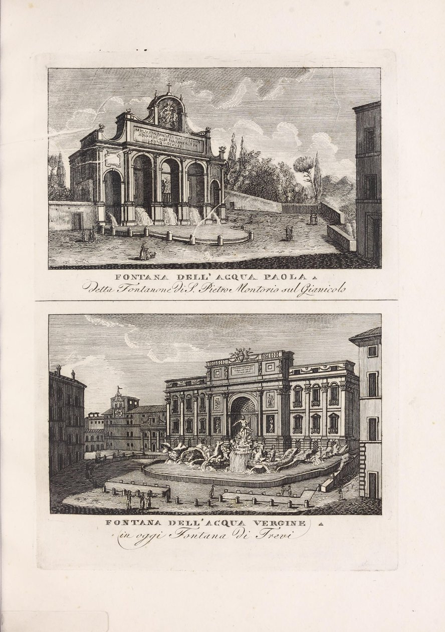 Illustratie uit het boek Verzameling van oude en moderne uitzichten van de stad Rome en omgeving van onbekende auteur en uitgegeven door Presso Piale neg.e di stampe a S. Carlo al Corso (it, 1816) door Unbekannt
