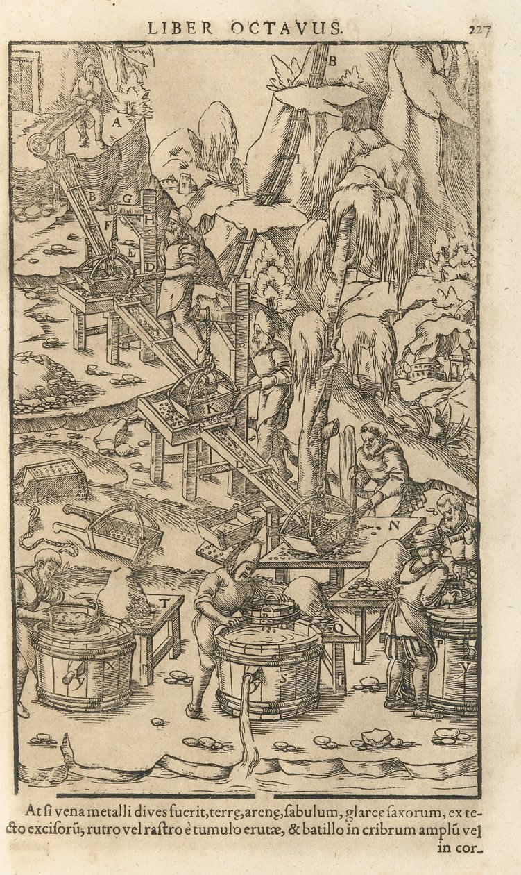 Illustratie uit De re metallica libri XII door Georgius Agricola, 1556 door Unbekannt