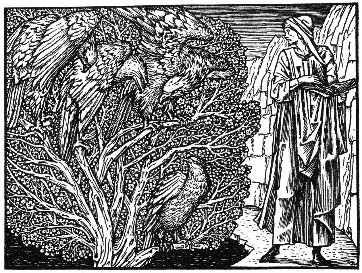Illustratie uit de Kelmscott Press editie van de Werken van Geoffrey Chaucer, 1896 1964 door Unbekannt