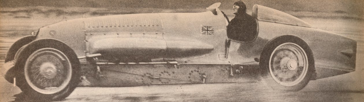 In januari 1927 brak majoor Malcolm Campbell met zijn beroemde Bluebird het wereldsnelheidsrecord op land door Unbekannt