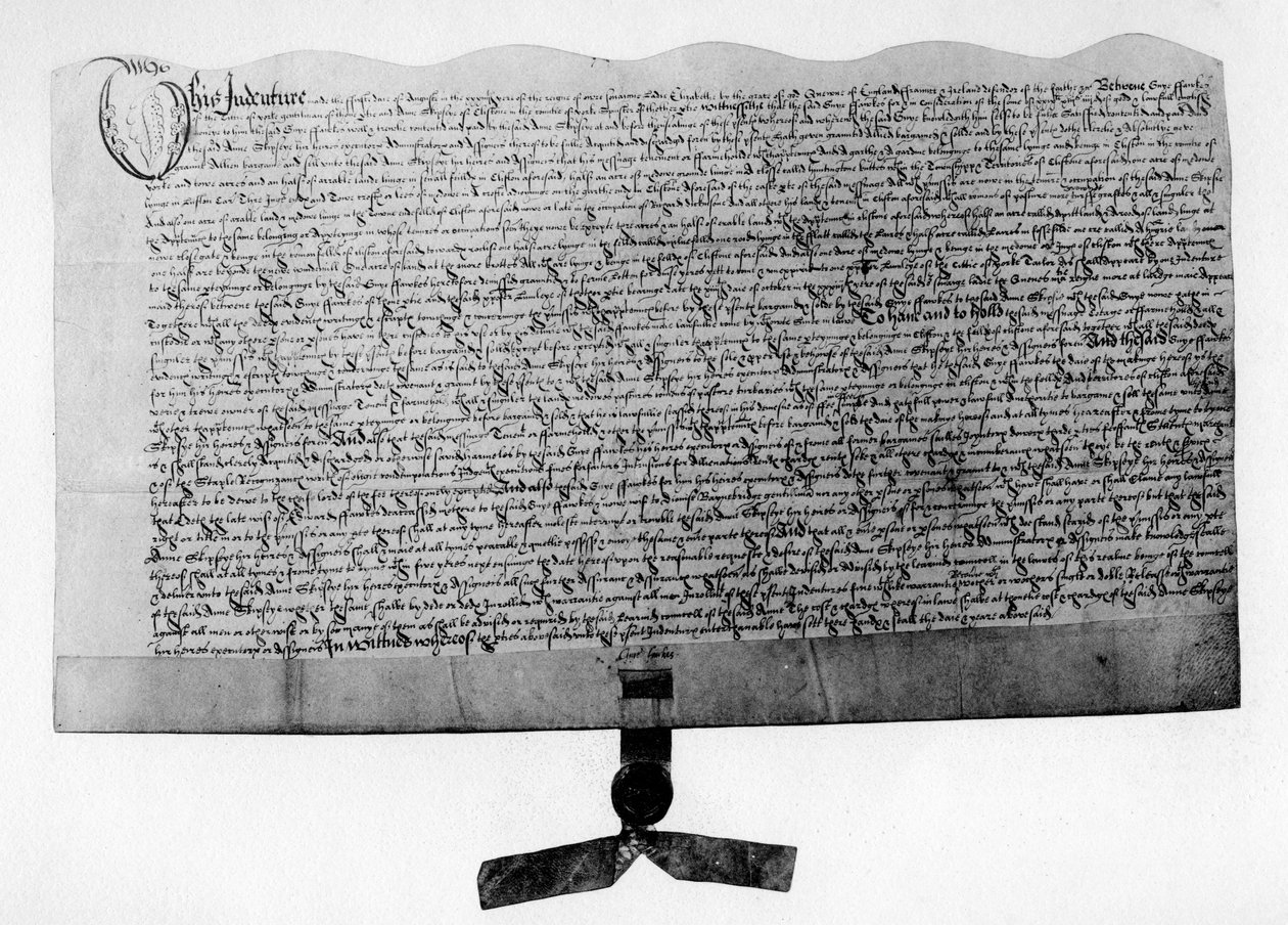 Akte voor de verkoop van land, ondertekend door Guy Fawkes, begin 17e eeuw 1901 door Unbekannt
