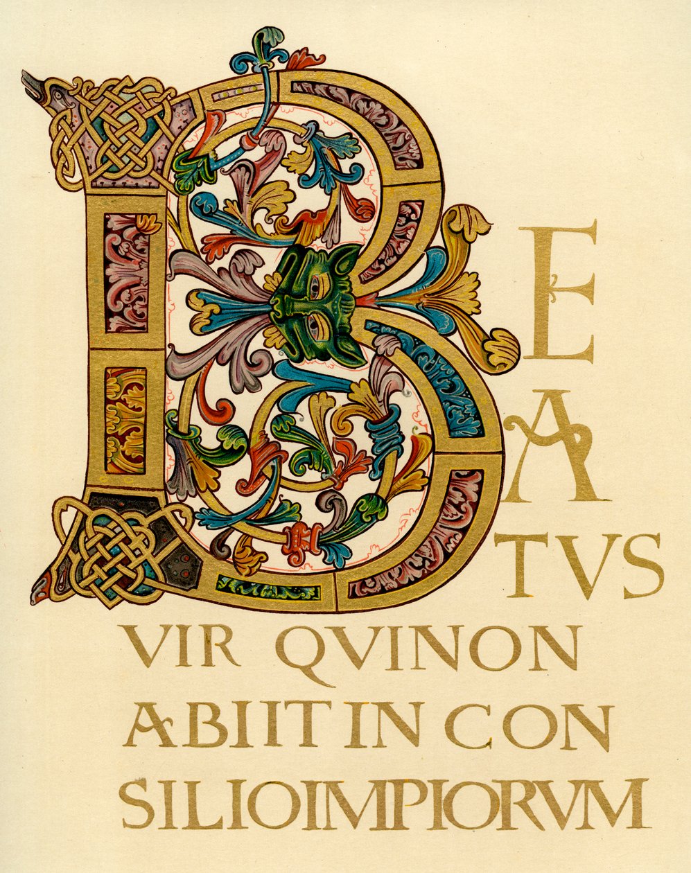 Initiaal letter B, 980-1000 AD door Unbekannt