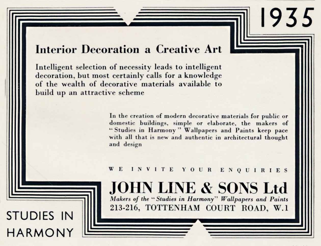 Interieurdecoratie een creatieve kunst - John Line & Sons Ltd door Unbekannt