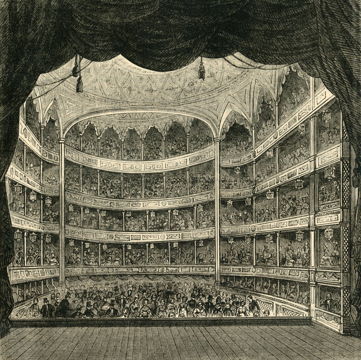 Interieur van Drury Lane Theatre, 1804, 1881 door Unbekannt