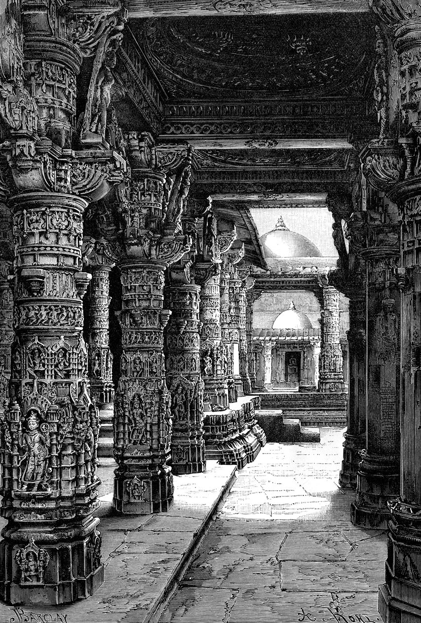 Interieur van een Jaina-tempel, Mount Abu, Rajasthan, India, 1895 door Unbekannt