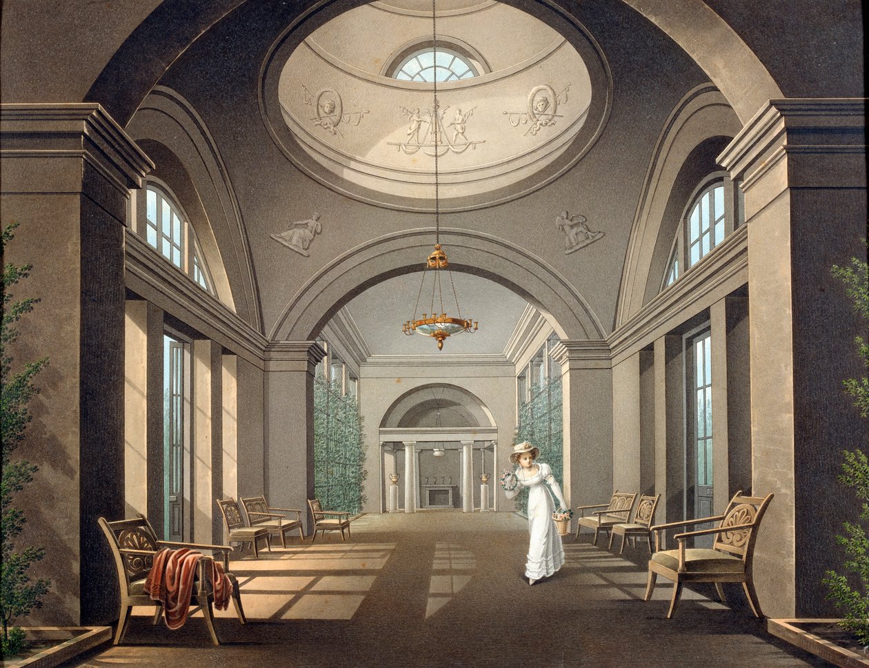 Interieur van de volière in het Pavlovsk Paleis door Unbekannt