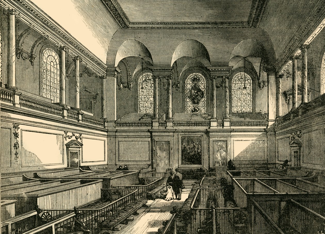 Interieur van de Kapel van het Weeshuis, ca. 1876 door Unbekannt