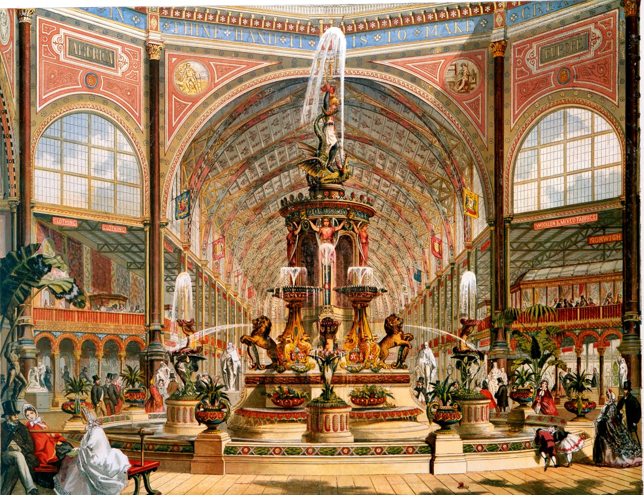 Interieur van het Crystal Palace tijdens de Internationale Tentoonstelling, 1862 door Unbekannt