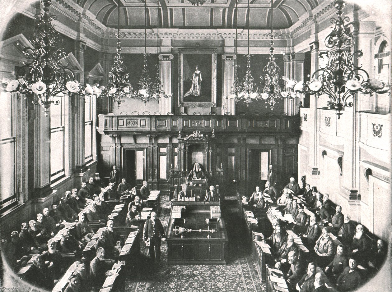 Interieur van het Huis van Afgevaardigden, Kaapstad, Zuid-Afrika, 1895 door Unbekannt