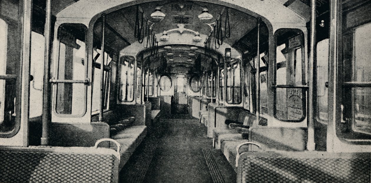 Interieur van het nieuwste type metrowagen, 1926 door Unbekannt