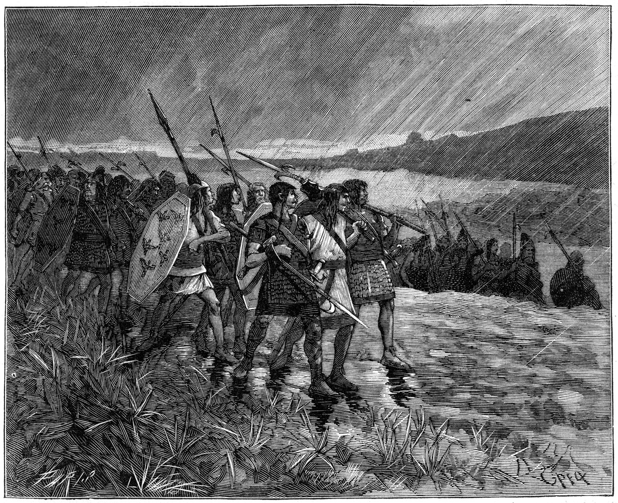 Invasie van de Alans of Visigoten, Gallië, begin 5e eeuw 1882-1884 door Unbekannt