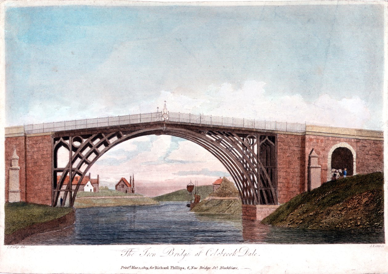 IJzeren brug over de Severn bij Ironbridge, Coalbrookdale, Engeland, gebouwd 1779-1809 door Unbekannt