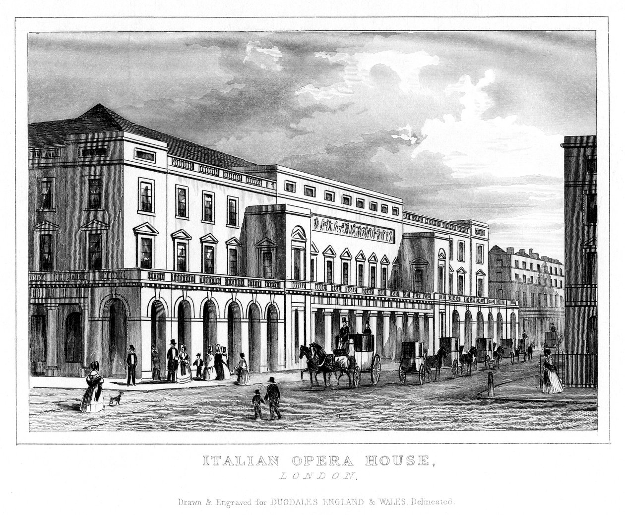 Italiaanse Opera House, Haymarket, Westminster, Londen, eind 18e - begin 19e eeuw door Unbekannt