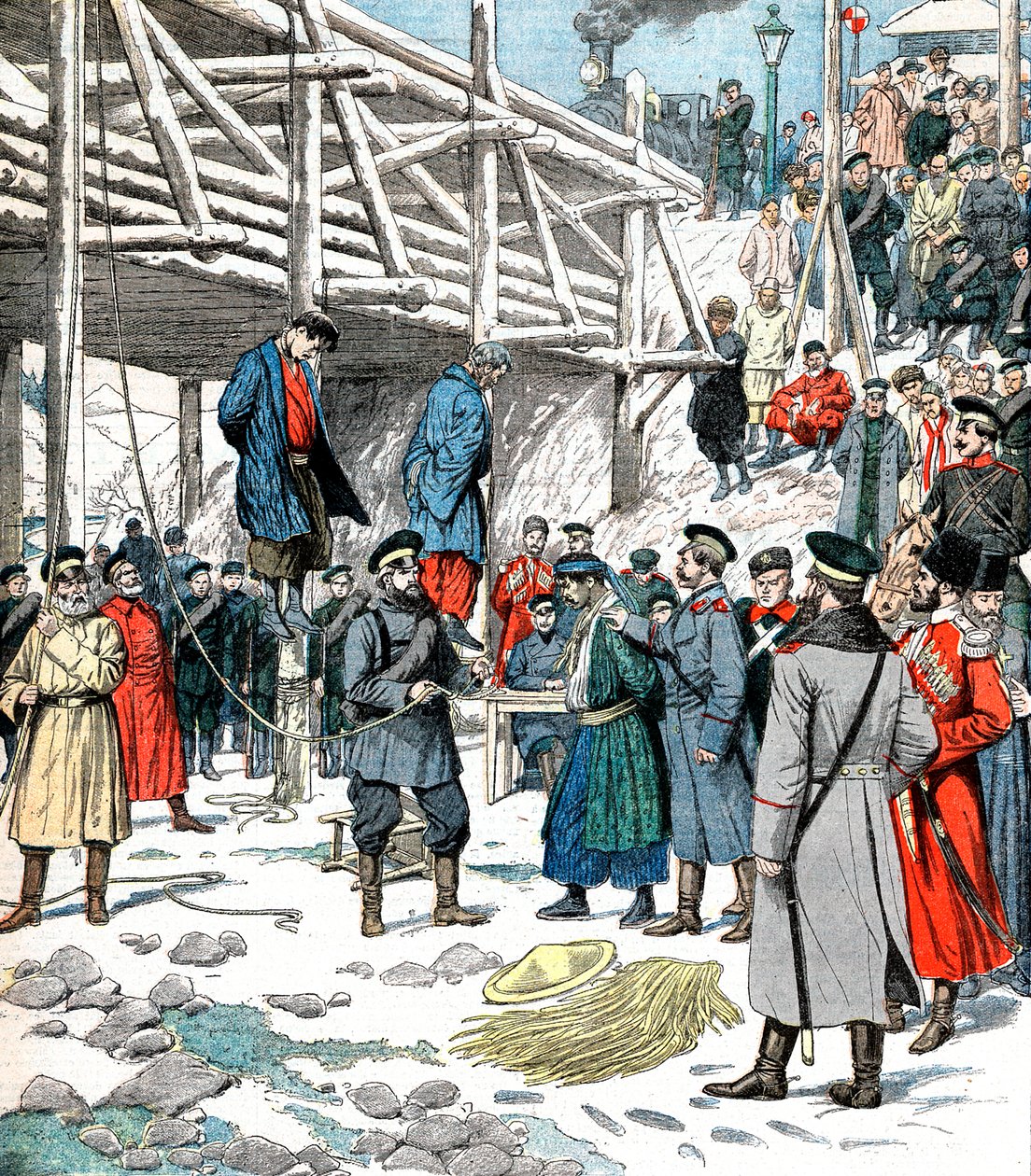 Japanse spionnen worden opgehangen, Russisch-Japanse Oorlog, 1904-1905 door Unbekannt