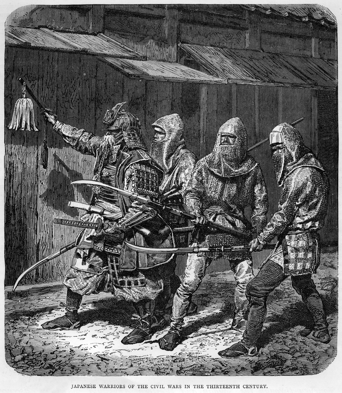 Japanse krijgers van de burgeroorlogen in de dertiende eeuw, ca. 1875 door Unbekannt