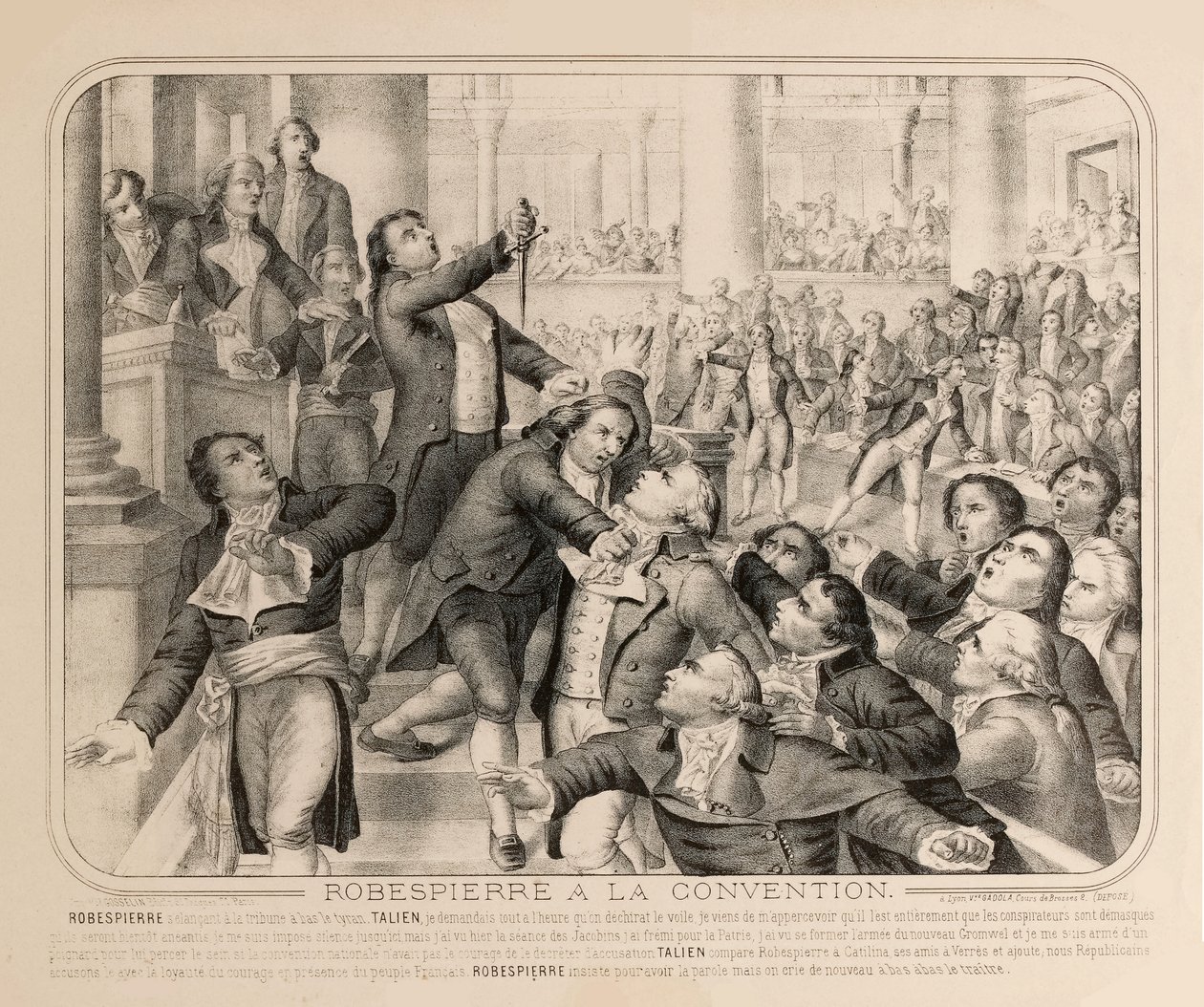 Jean-Lambert Tallien op de tribune van de Nationale Conventie op de 9e Thermidor..., 1794 door Unbekannt