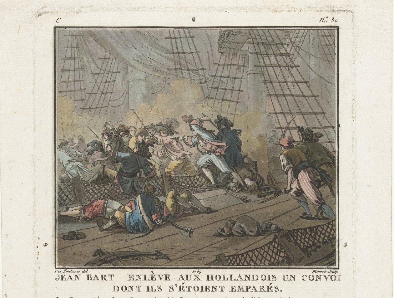 Jean Bart in de Slag bij Texel op 29 juni 1694, 1789 door Unbekannt