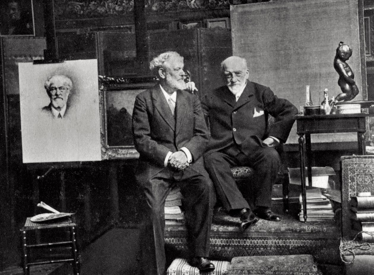 Jean Richepin, Franse dichter, dramaturg en romanschrijver, en Leon Bonnat, Franse kunstenaar, 1901 door Unbekannt