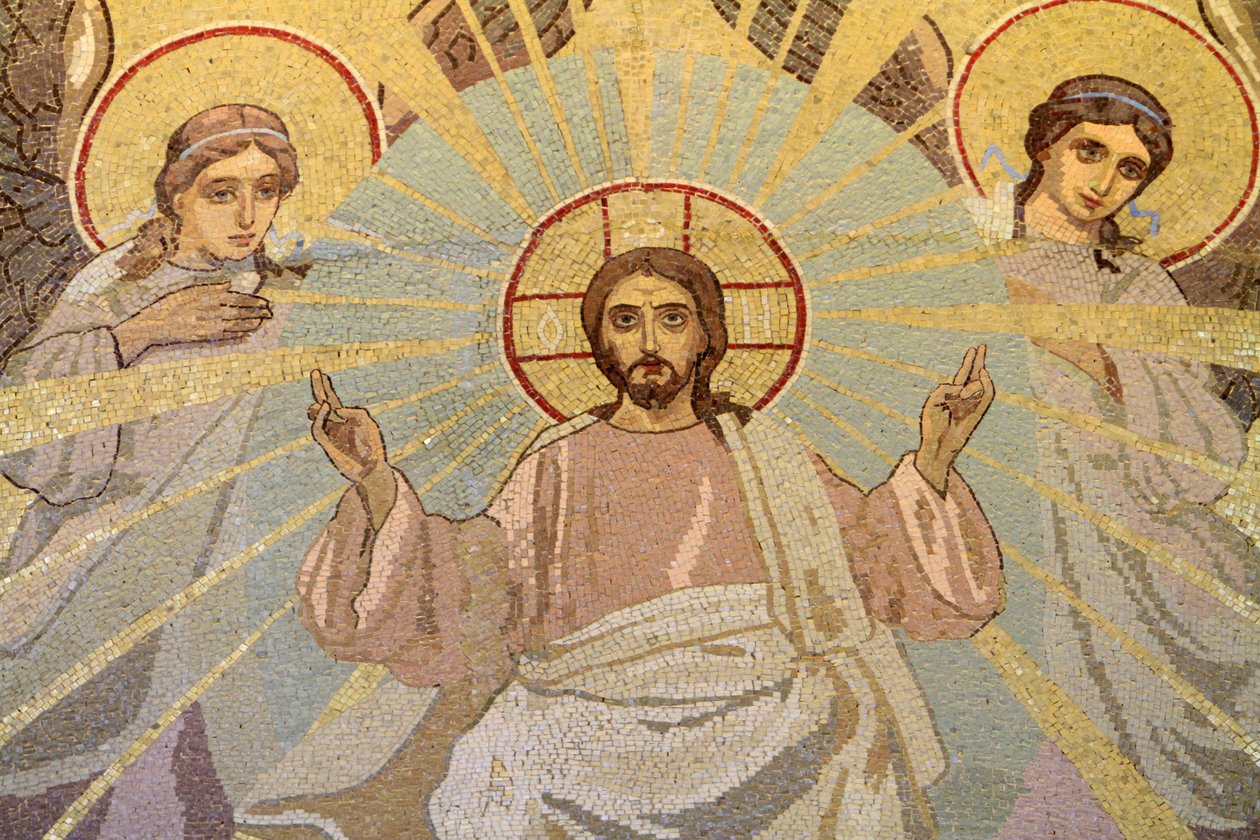 Jezus Christus. Kerk van de Verlosser op het Bloed of Kerk van de Opstanding, Sint-Petersburg, Rusland door Unbekannt